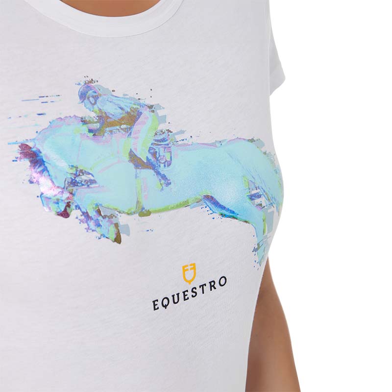 Equestro cotton t-shirt women with horse print - 9059
