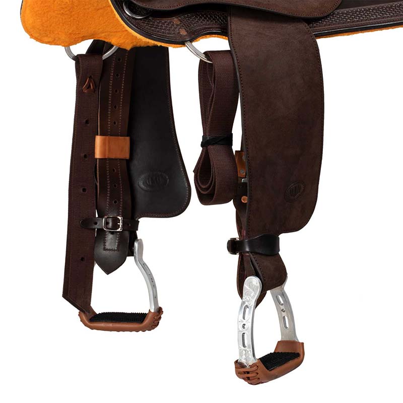 West wood western saddle basic barrel mj brown with basket decoration - 4913