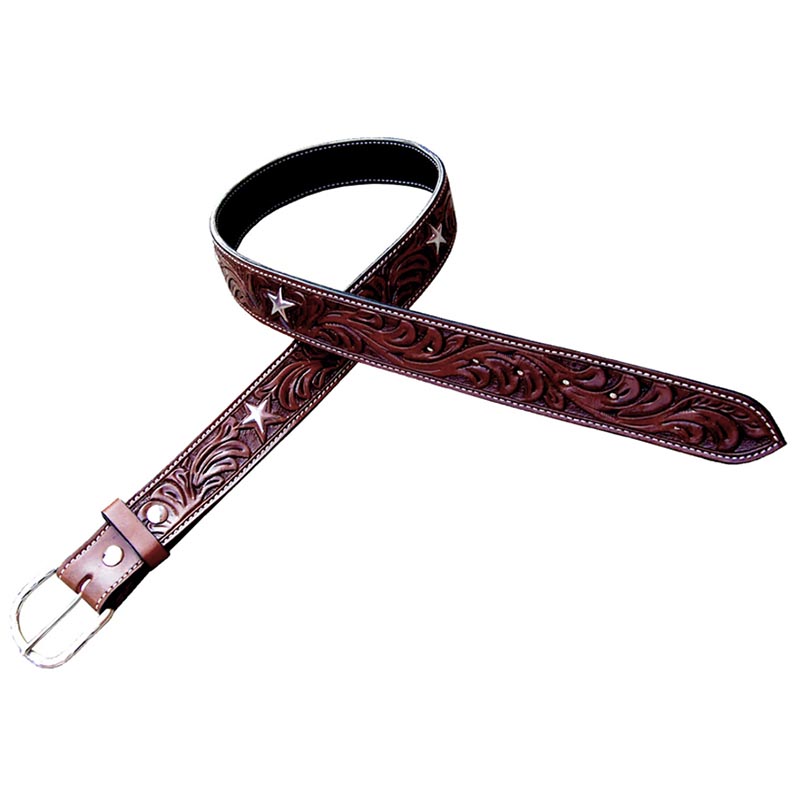 Pool’s western leather belt model stars flower