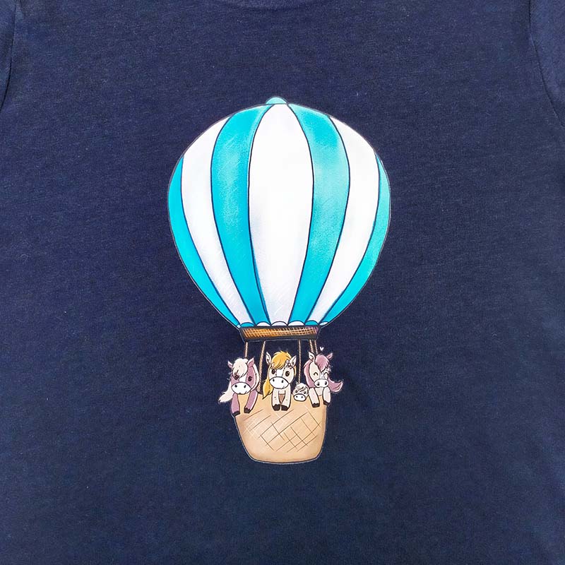 T-shirt Matingold junior horses on hot air balloon - 3501
