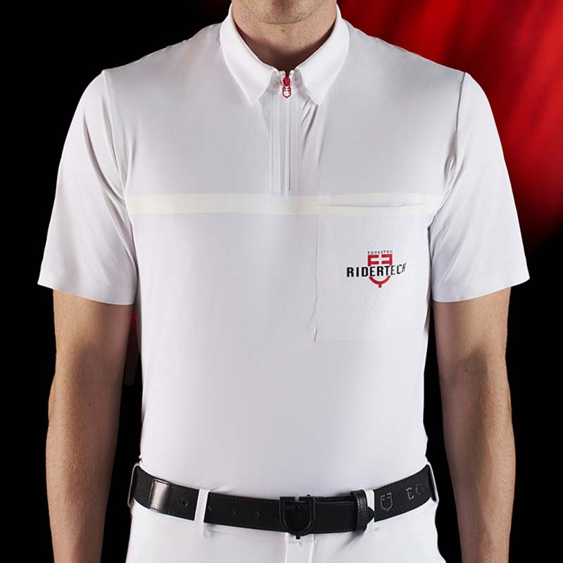Equestro ridertechnology men competition polo with zip