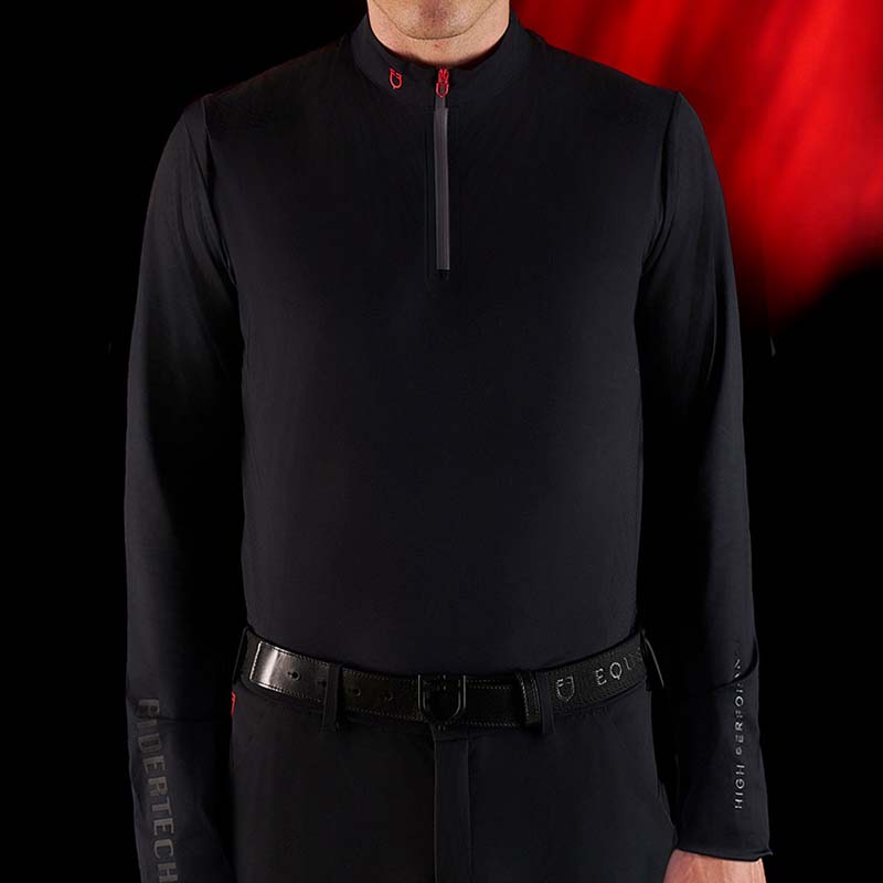 Long-sleeve training polo men equestro ridertechnology