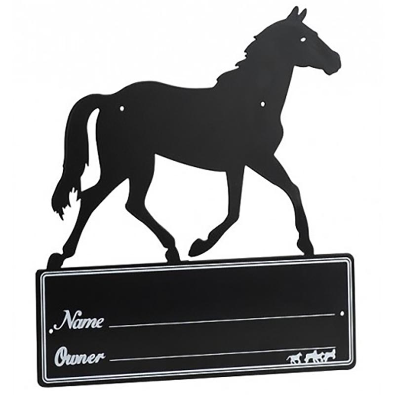 Name plate for box for horse and owner