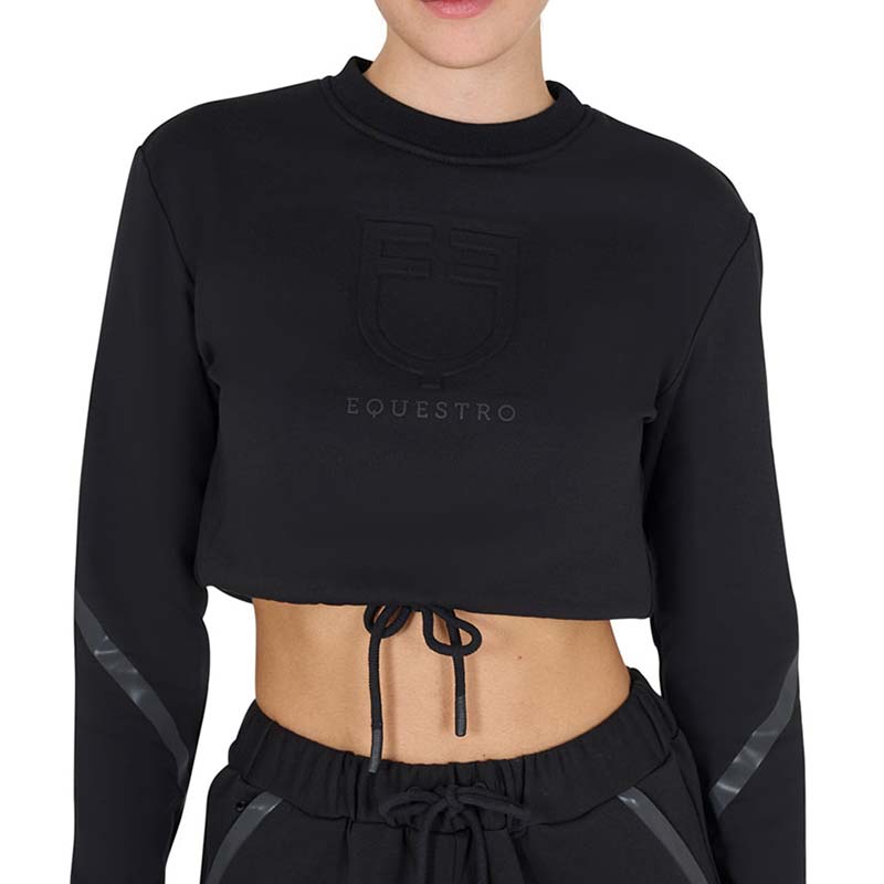 Cropped crewneck sweatshirt equestro women