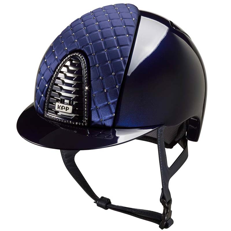 Kep italia cromo 2.0 polish riding helmet w/swarovski and satin - milano cross collection