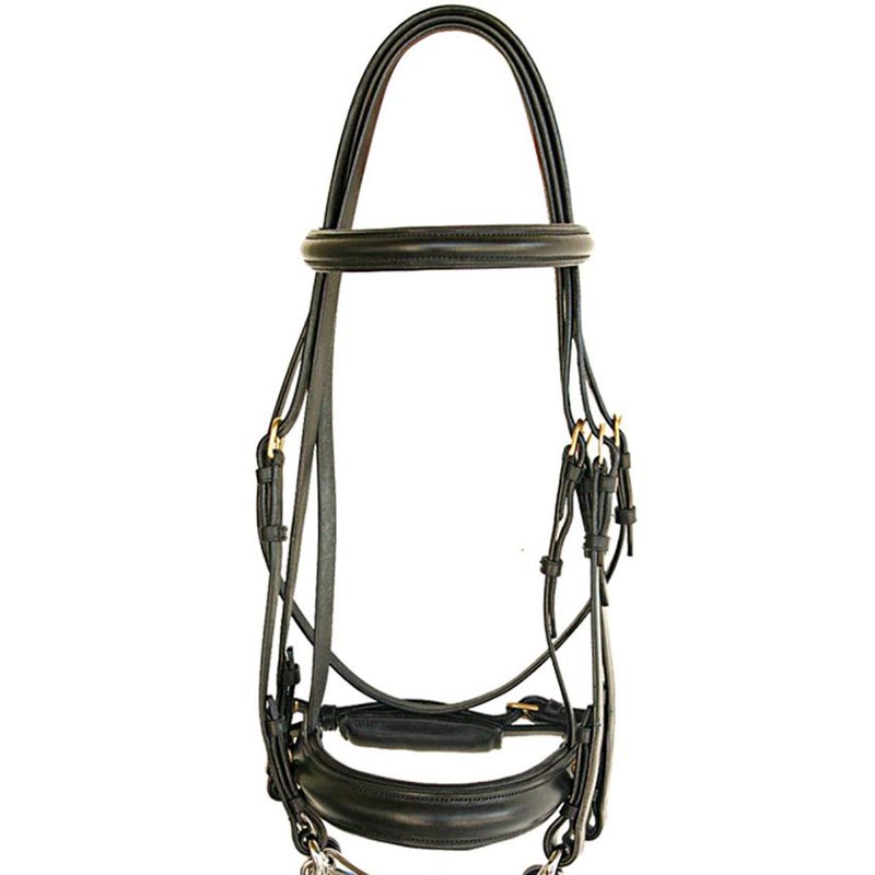 Leather dressage bridle for bit and thread daslo - 2363