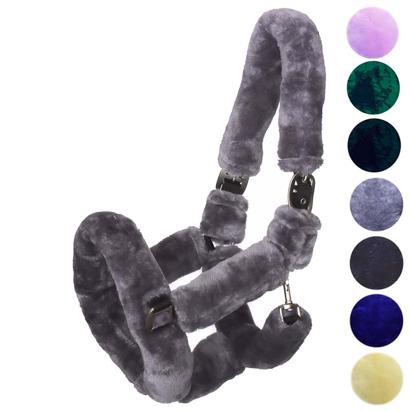 Soft Horse Halter with Synthetic Sheepskin covering - 0314