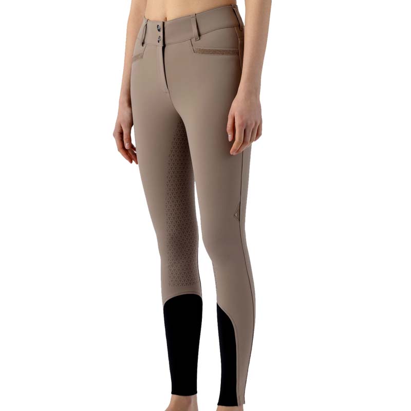 Equiline women's breeches crystalef gull grip w/high waist and glitter