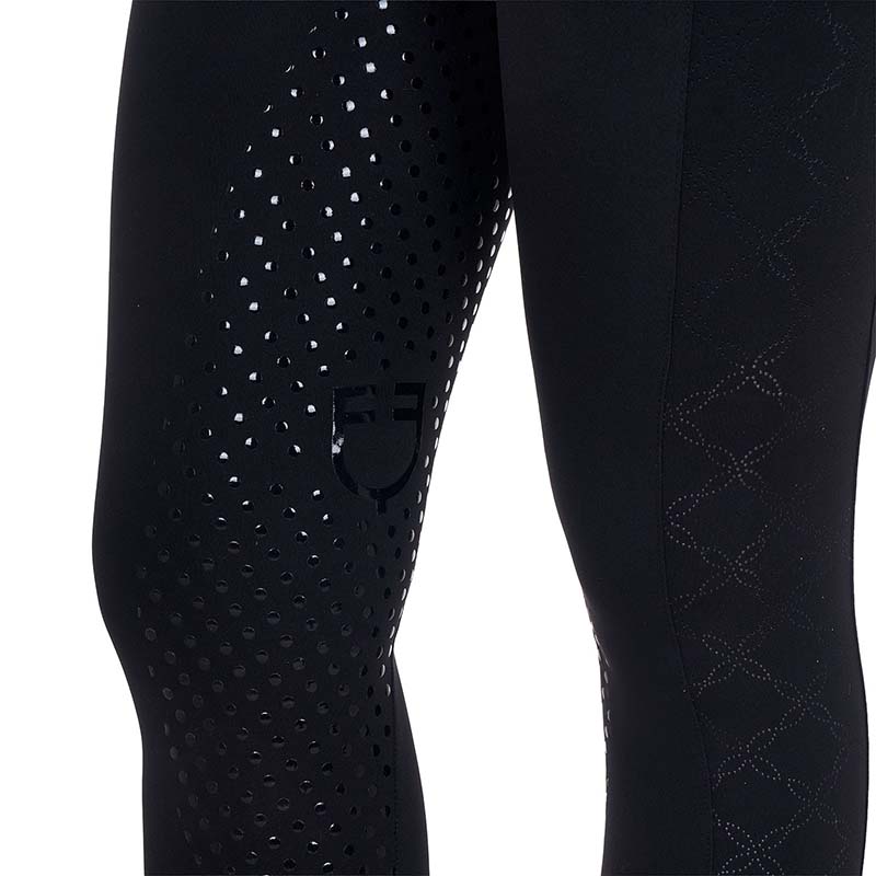 Equestro Riding Leggings Full Grip for Women - lightweight with perforated insert - 9787