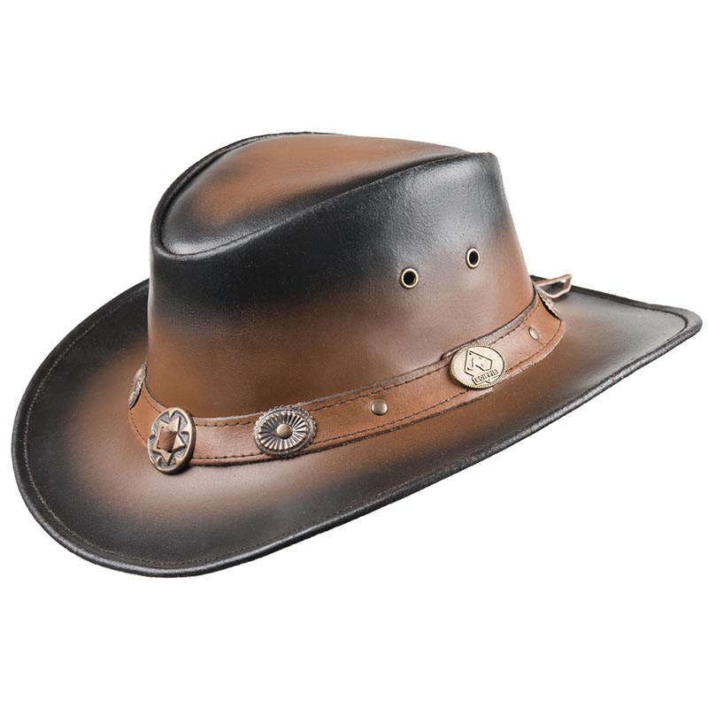Australian leather hat model tombstone unisex