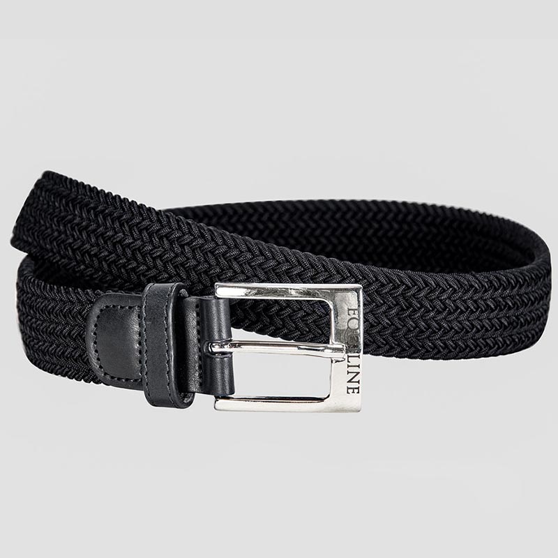 Elastic vowen belt unisex equiline one with end parts in leather - 2014