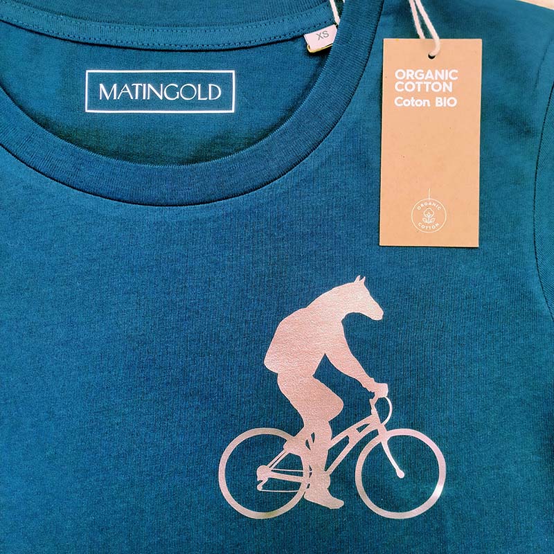 T-shirt Matingold bicycle-riding horse print for women - 3503