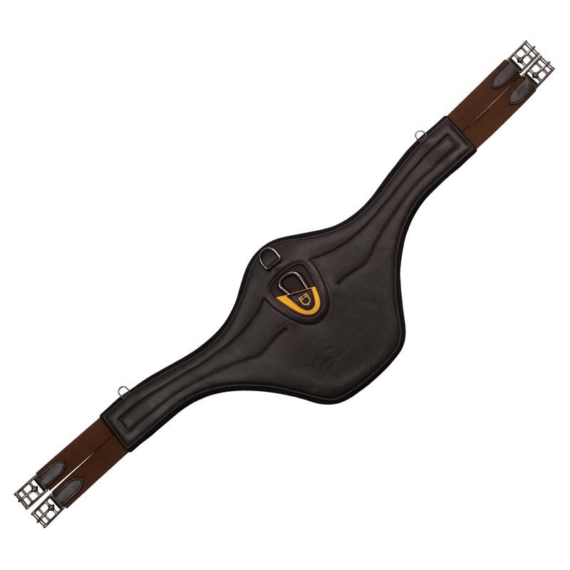 Equestro leather jumping girth with stud guard - 2889