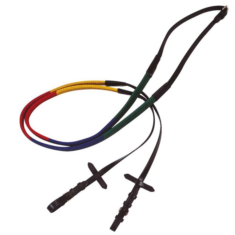 Rubber coloured reins