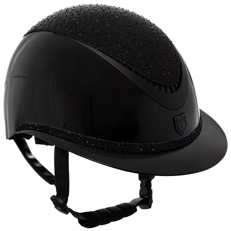 Equestro luxury wide visor helmet with crystals