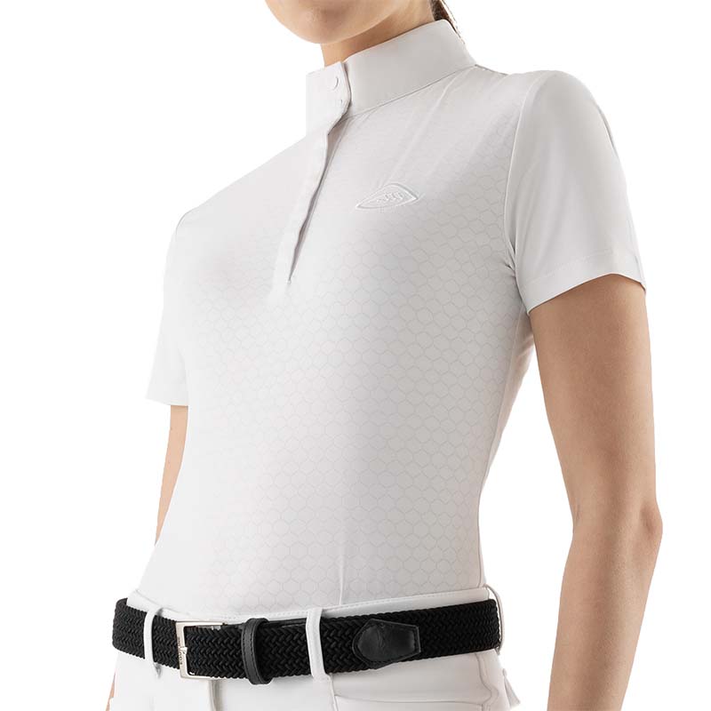 Women Polo Equiline for Competition CUADRO perforated, short sleeve - 9206
