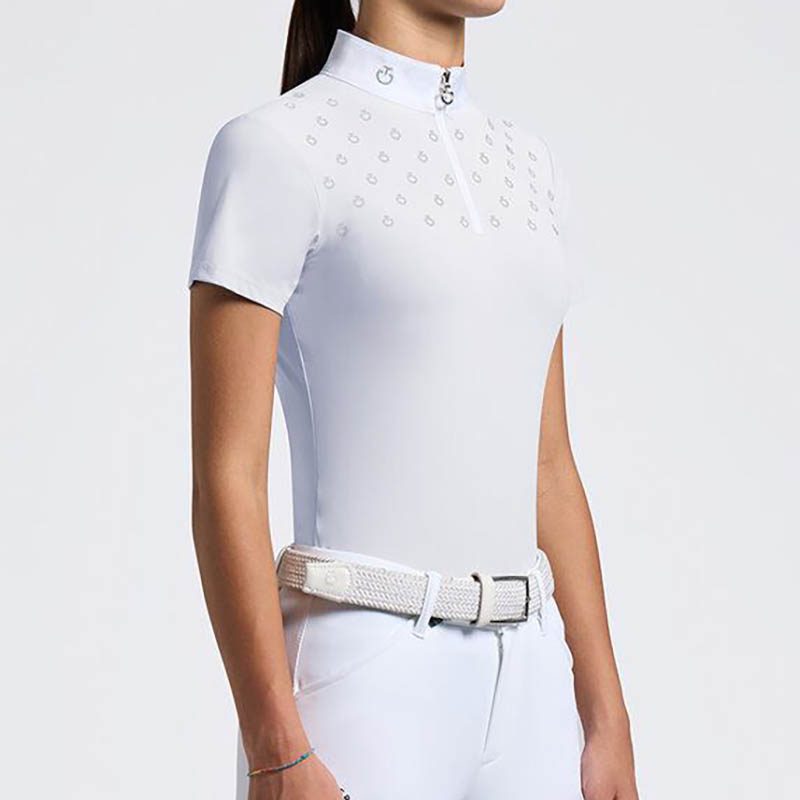 Cavalleria Toscana girls' competition polo with logo print - 9619