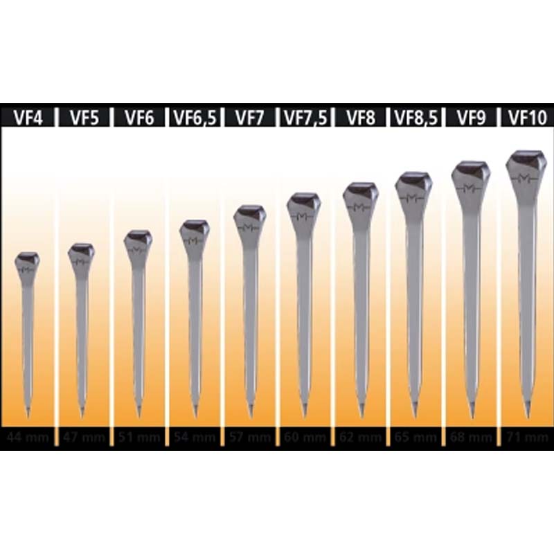 Pack 250 pcs. Mondial nails - VF7 measure 56 mm - 1190