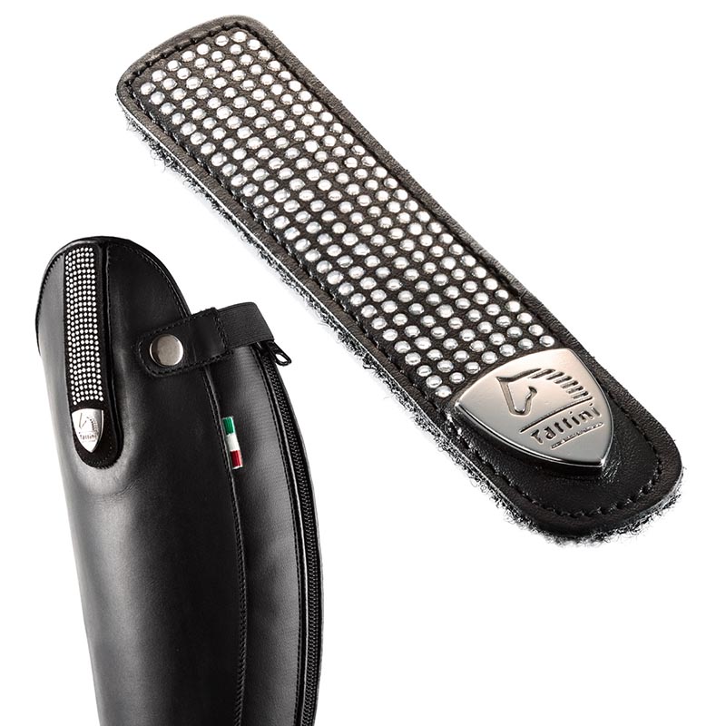 Strap for boots tattini suede studded with rhinestones