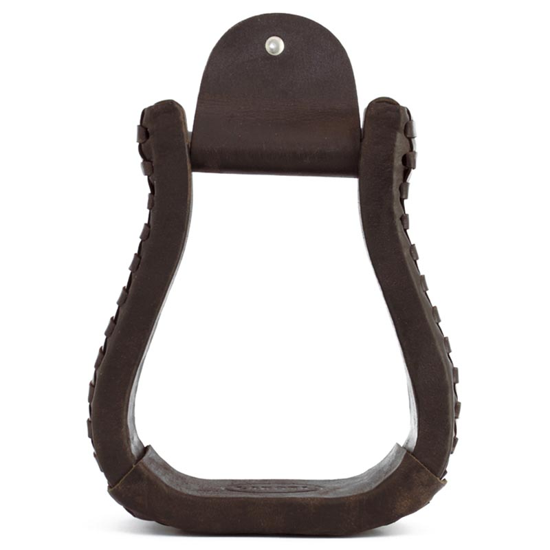 Stirrups western leather red horns