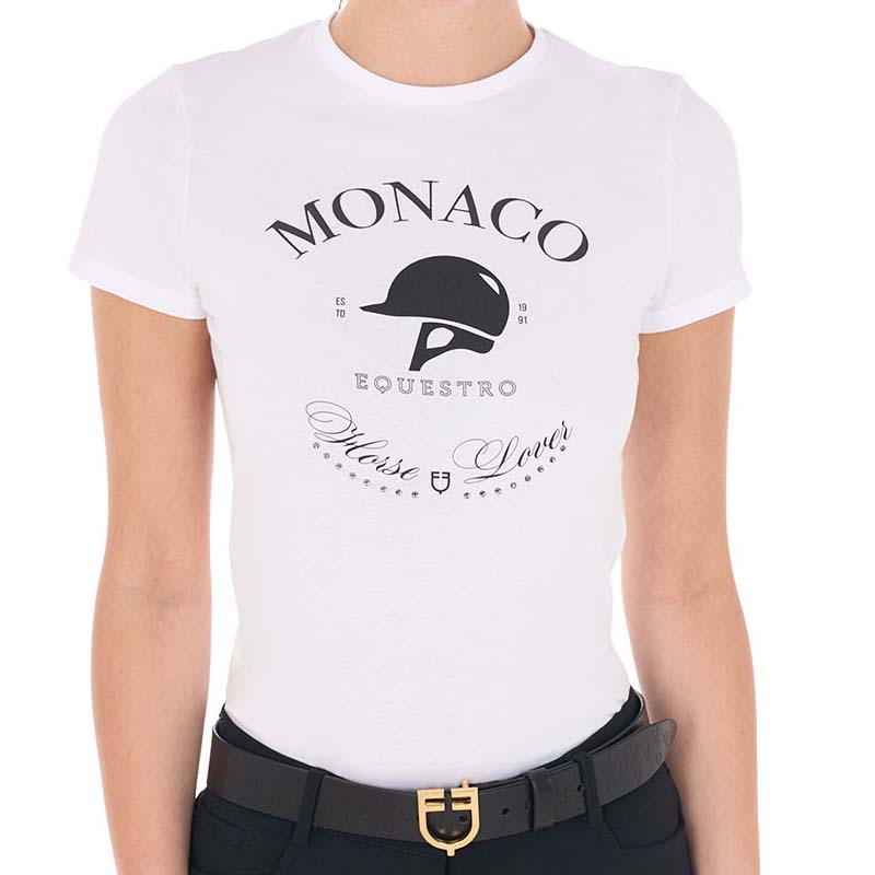 Equestro women’s t-shirt monaco with rhinestones