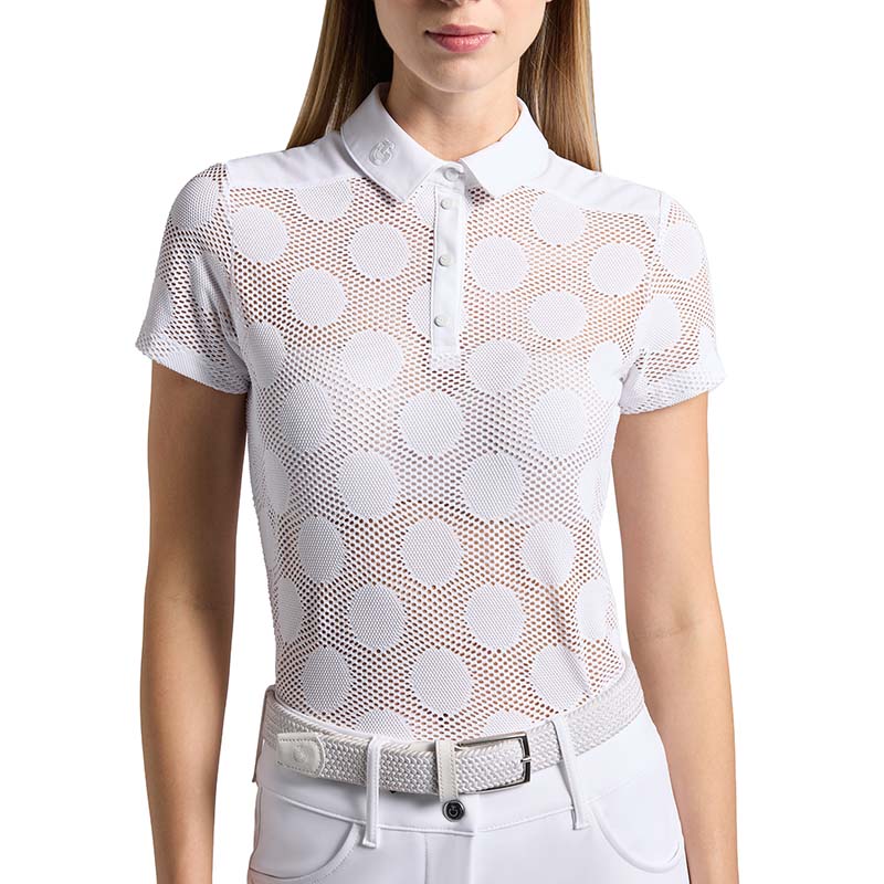 Cavalleria toscana women crochet training polo w/polka dots