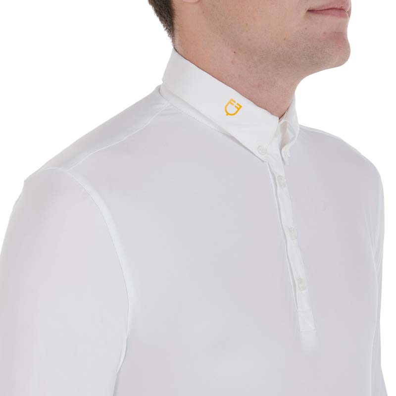 Winter Riding polo shirt for Men Equestro Warm+, long sleeve - 9991