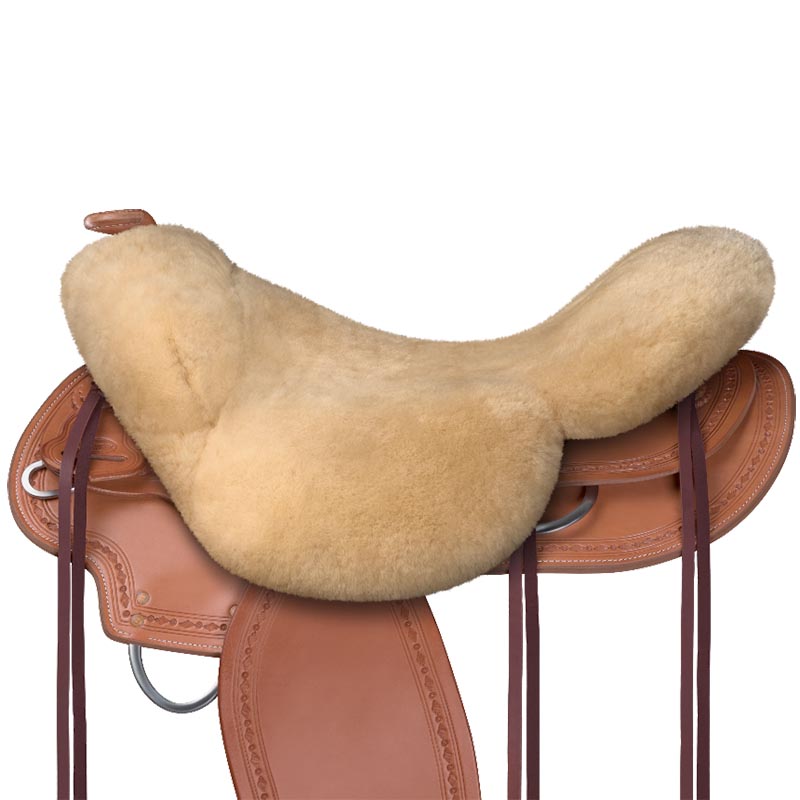Western saddle seat saver mattes in pure wool with cutout for pommel
