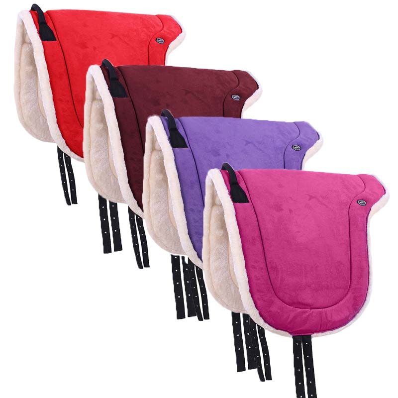 Bareback Pad QHP with handle and Synthetic sheepskin - 5098