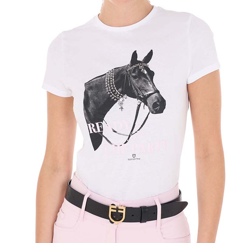 Equestro women's t-shirt with print ready to the party