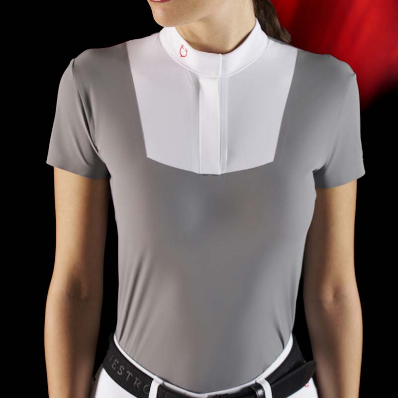 Equestro ridertechnology women short-sleeve competition polo with buttons - 9933