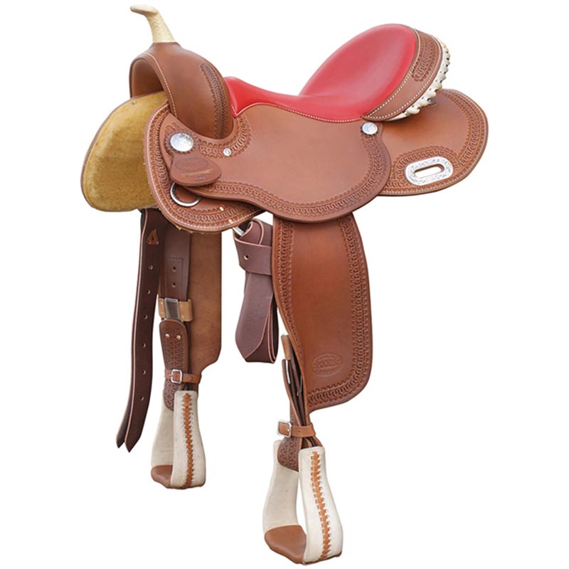 Pool’s western barrel saddle red seat