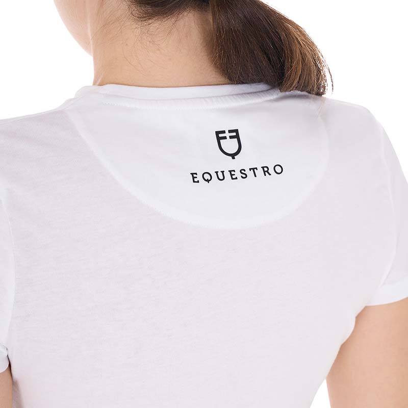 Equestro women’s t-shirt monaco with rhinestones - 9754