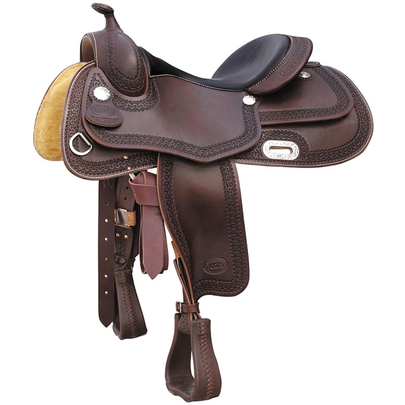 Western pool's reining rainbow saddle