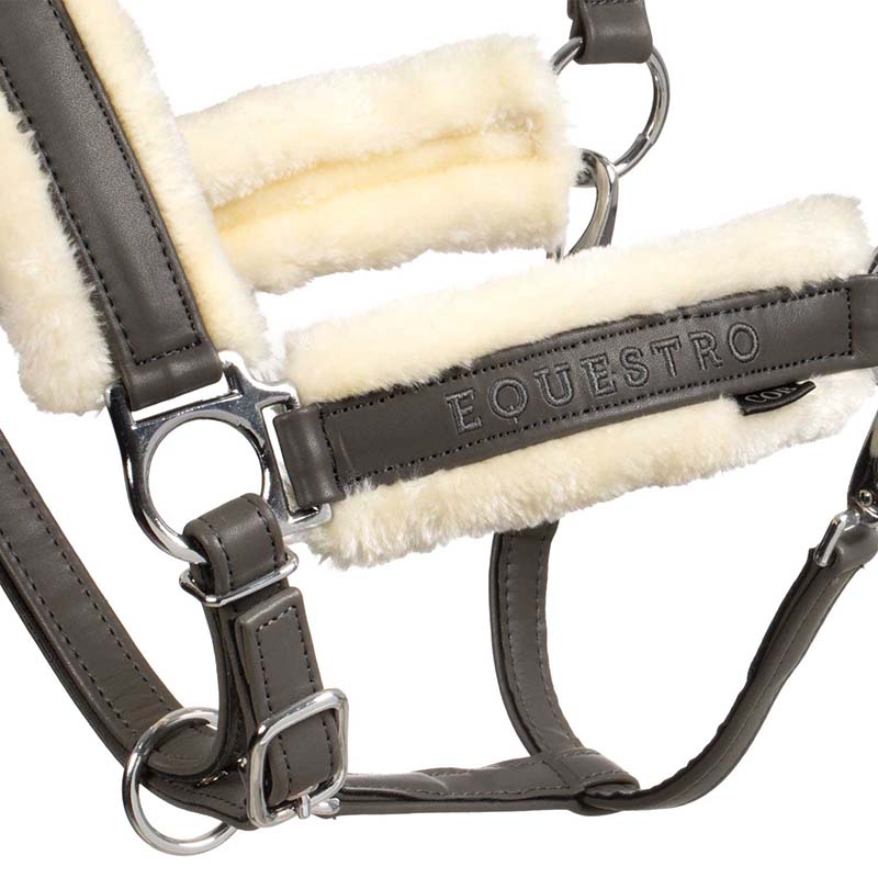 Equestro Synthetic Headcollar with faux Sheepskin - 0346