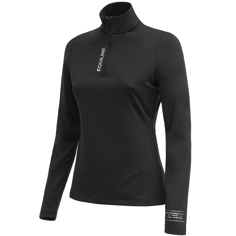 Woman second skin technical shirt equiline canic whit zip