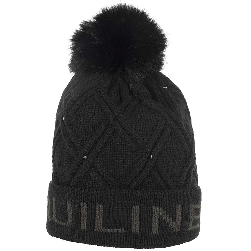 Equiline winter beanie with pom pom and strass