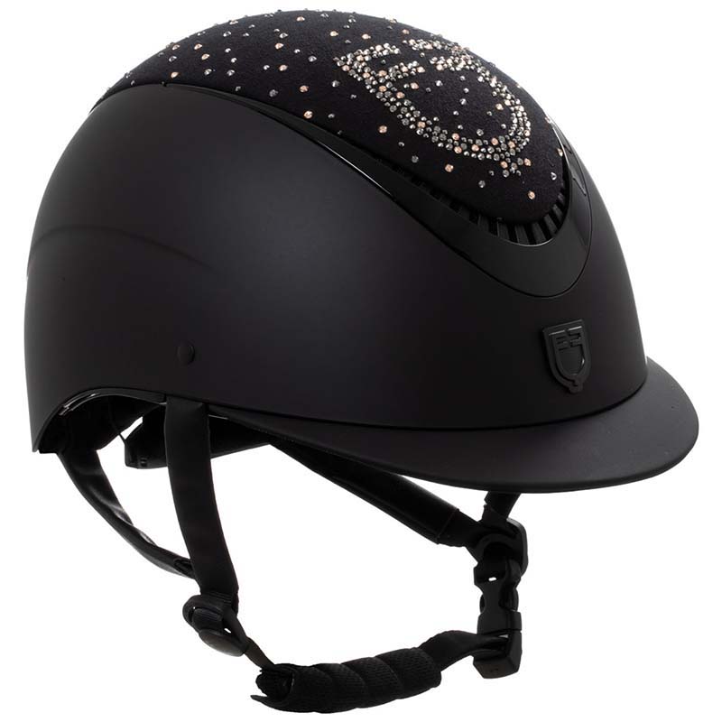 Equestro proxima helmet with strass and narrow visor