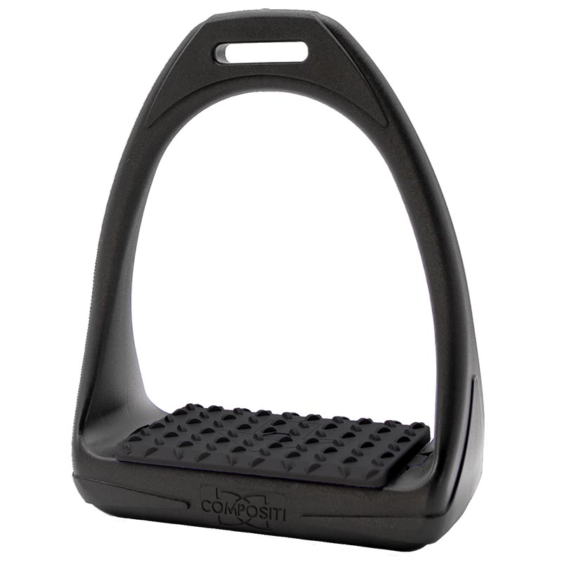 Compositi polymer wide stirrups with shock absorber