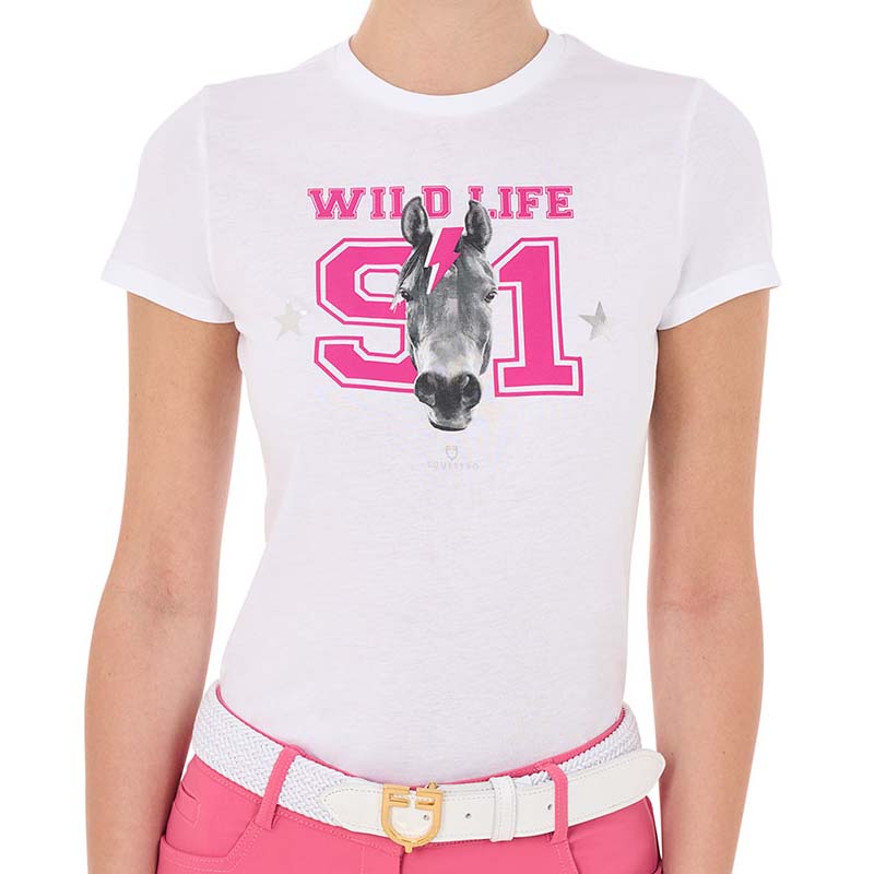 T-shirt women's equestro wild life in cotton