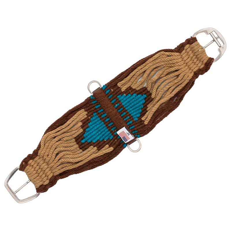 Pool’s western mohair girth w/strings and leather reinforcements - 5023