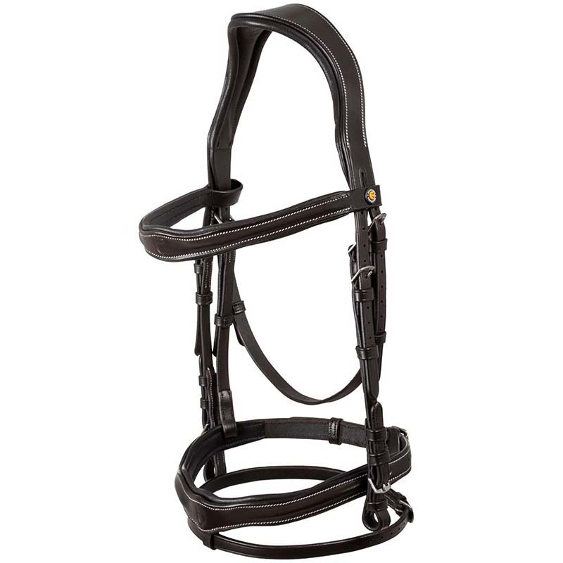Equestro english bridle in leather with throatlatch - 2344