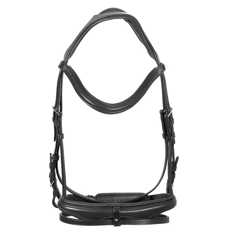 Anatomical English Bridle Equestro CROWN in leather w/reins - 2356