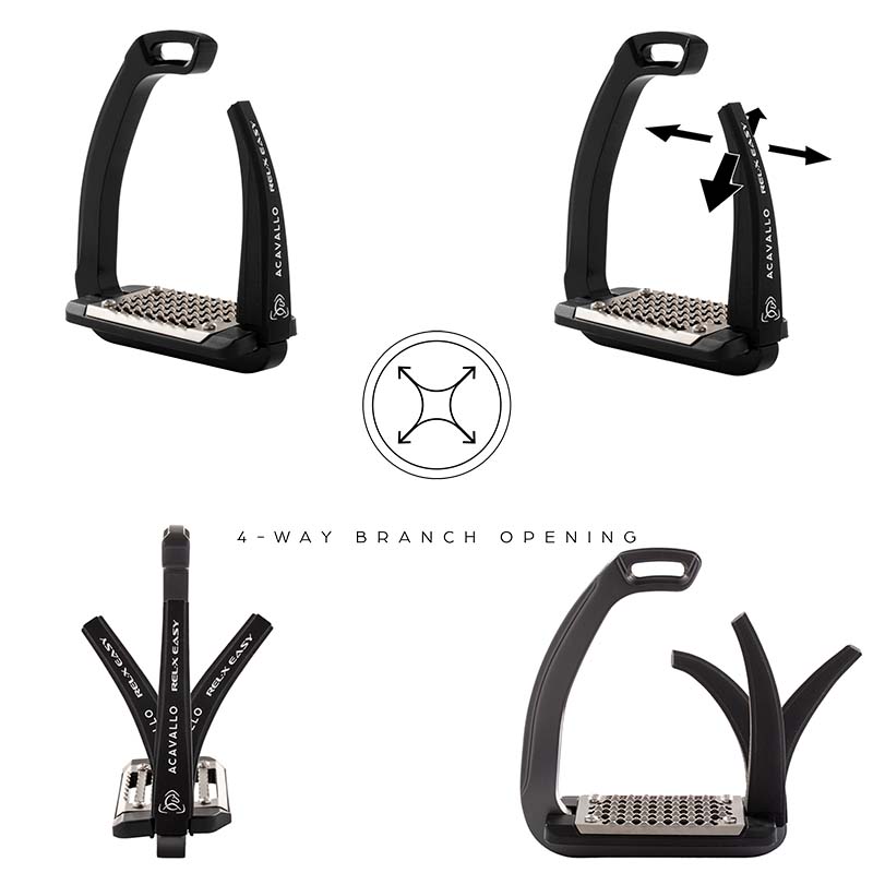 Acavallo rel-x easy stirrups with silicone side opening - 3191