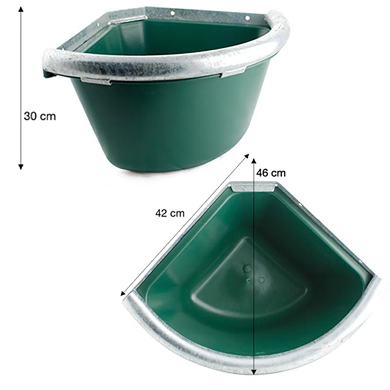 Corner manger with anti-wasting border 30 lt. - 7113