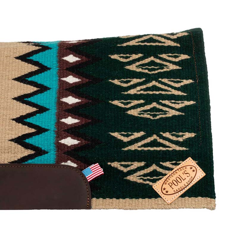 Western Saddle Pad Pool’s TEXAS in wool and felt, leather inserts - 5088