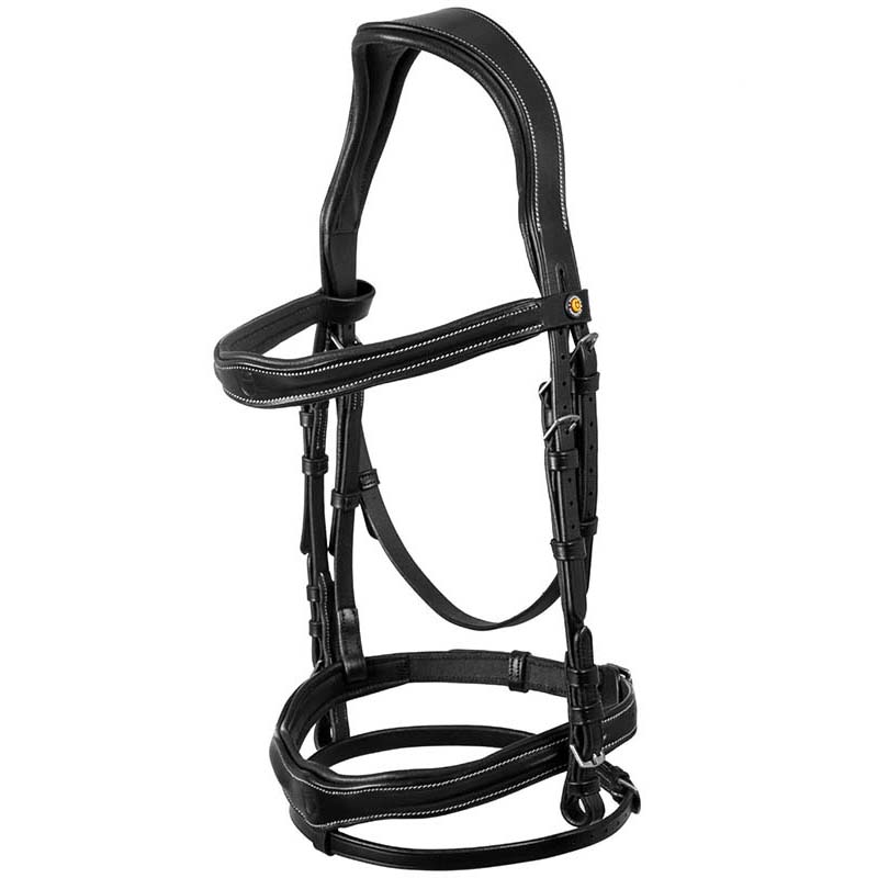 Equestro english bridle in leather with throatlatch