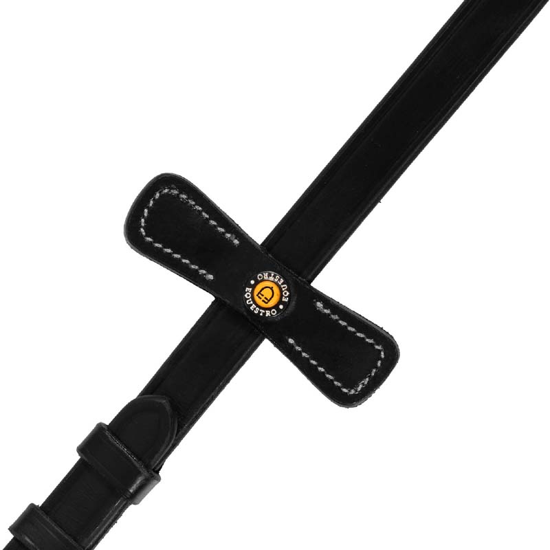 English Reins with Stoppers Equestro - leather and rubber grip - 2377