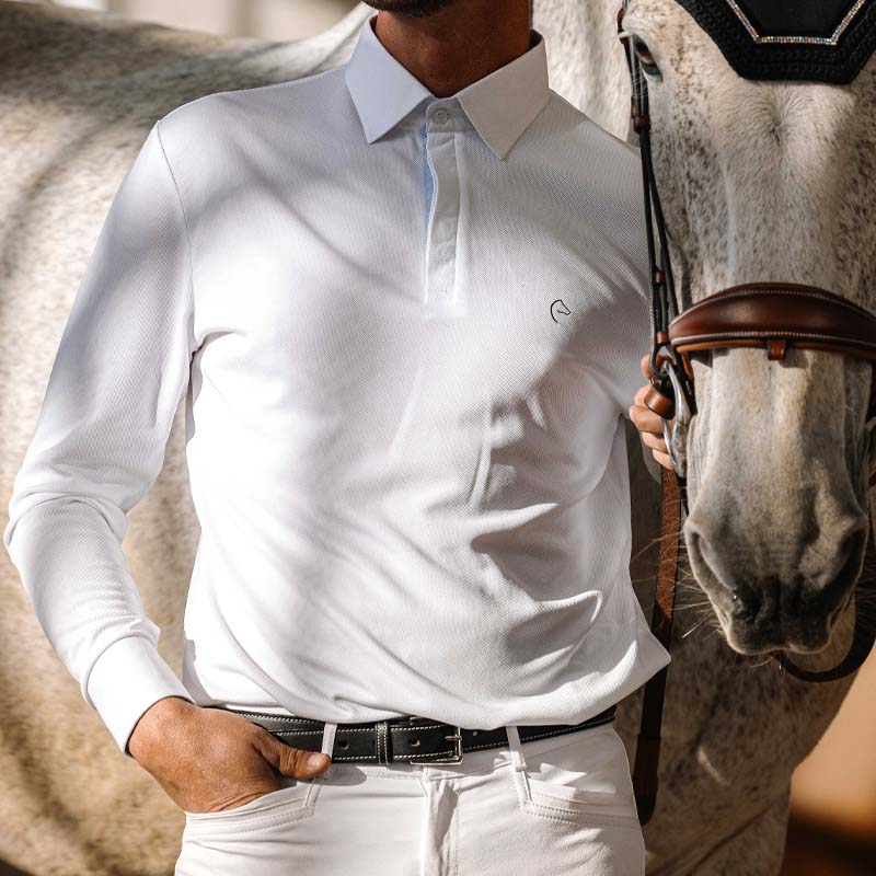 Men Competition Polo Shirt long-sleeve mod. Dany Equitheme - 3542