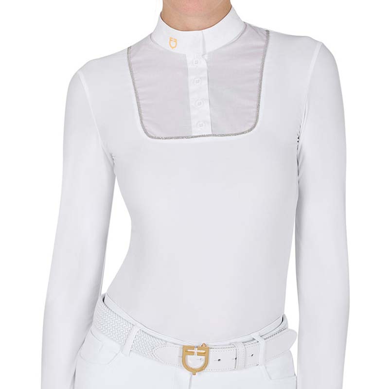 Show Polo Shirt Equestro Long Sleeve w/Buttons and Glitter details
